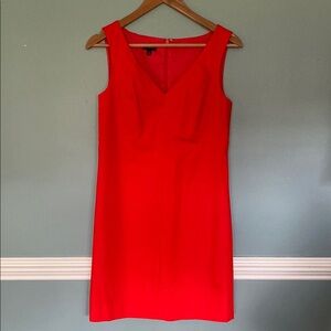 Talbots Coral red cotton retro mod shealth dress. Size 6 business career wedding